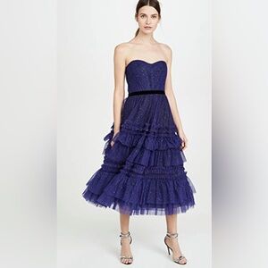 MARCHESA NOTTE***Strapless Blue Dress Gown***US 6 $895